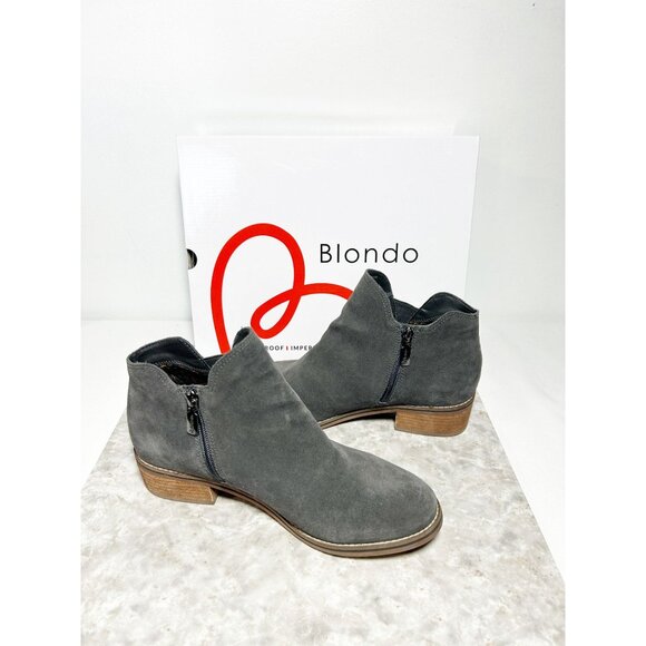 Blondo Lanka Waterproof Suede Bootie in Dark Grey - Sz 10 - Picture 2 of 12